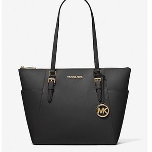 MICHAEL MICHAEL KORS
Charlotte Saffiano Leather Top-Zip Tote Bag